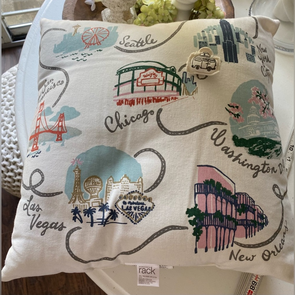 Nordstrom Rack pillow. With Removable car pin